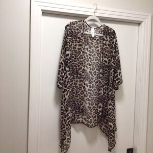 Womens Hayze Sheer Leopard Open Front